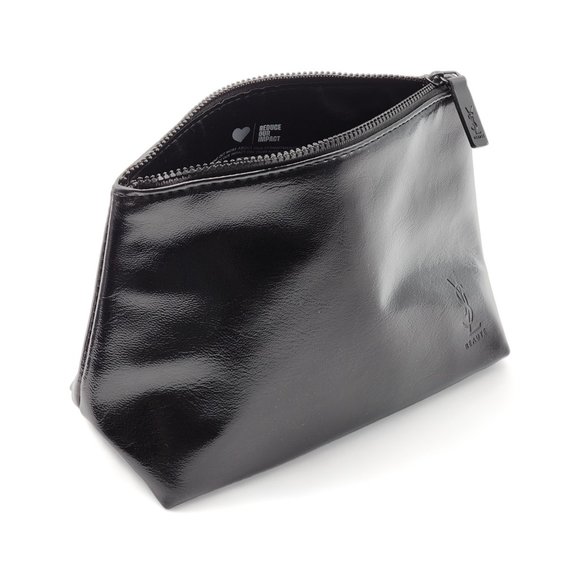 Yves Saint Laurent Beaute YSL Logo Necessities Cosmetic Toiletry Bag Black - Picture 3 of 4